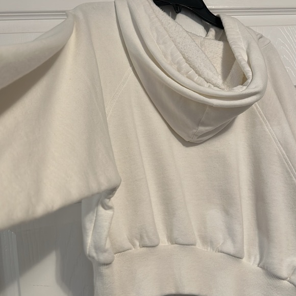 Topshop Women's White Cropped Hoodie, Sz Xsmall - Picture 5 of 5